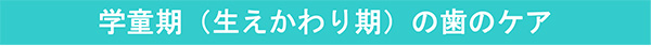 学童期（生えかわり期）の歯のケア　永久歯の虫歯の多発期　ブラッシングの注意点